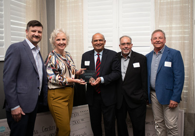 From left to right: Pete Metzger, vice president, franchise sales development, Choice Hotels; Janis Cannon, senior vice president, upscale brands, Choice Hotels; Ketan Vora, founding partner, Edgewater Group; Frank Ceresoli, general manager, Wyvern Hotel, Ascend Hotel Collection; Matt Nemec, director of business development, Wyvern Hotel, Ascend Hotel Collection.